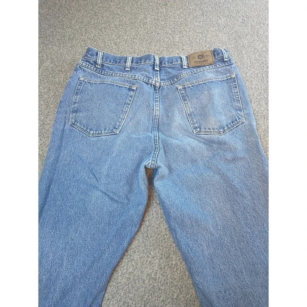 Wrangler Premium Quality Mens Straight Leg Jeans Medium Wash Blue Denim 34x31